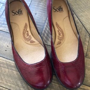 Dark red flats